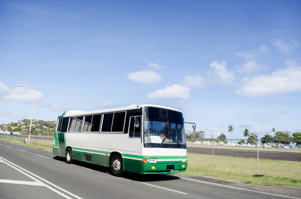 bus travelling on highway